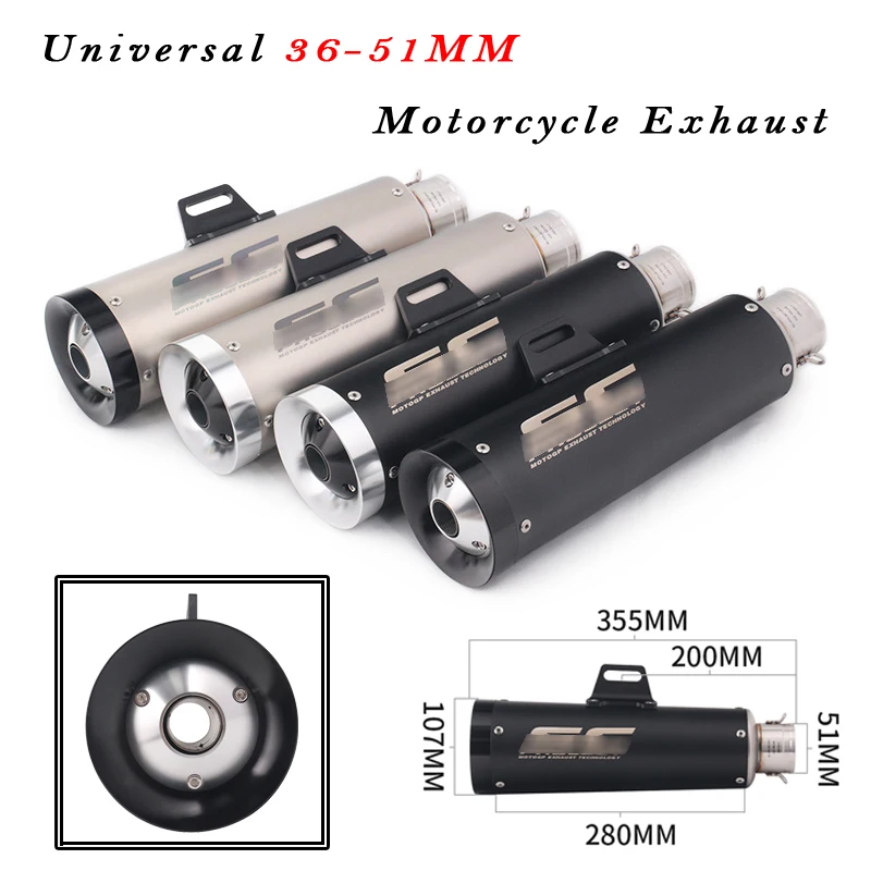 

Universal 36-51MM Motorcycle Exhaust Escape DB Killer Modified Muffler For HONDA YAMAHA KAWASAKI SUZUKI Retro Exhaust