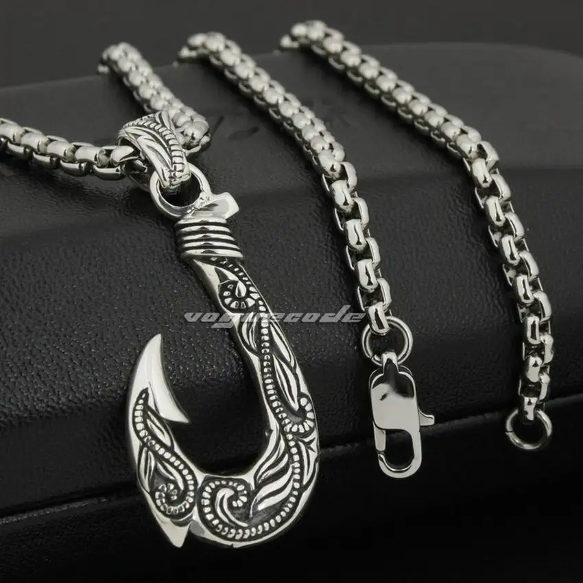 LINSION 925 пробы Мужская подвеска в стиле панк рок для байкеров 8P011|biker pendant|silver fish