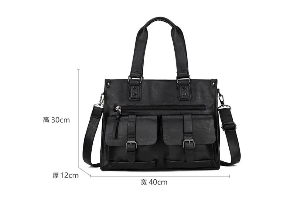 2019 Новая Мужская модная сумка на плечо деловой портфель повседневная сумка большая емкость для путешествий из кожи портфель