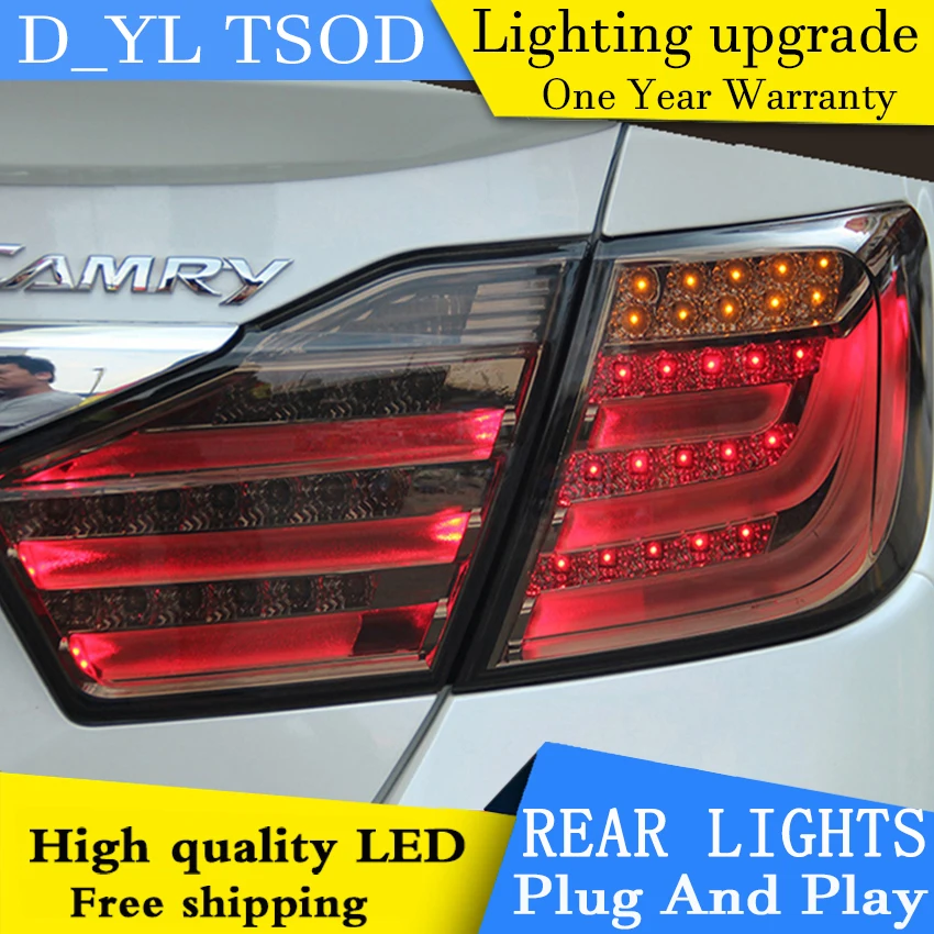 D_YL Car Styling for Toyota Camry Taillights 2012 V50 LED Tail Lamp Aurion Rear DRL+Brake+Park+Signal led light | Автомобили и