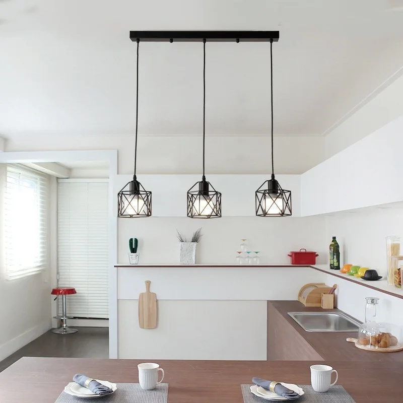 Comprar Luces colgantes industriales rústicas americanas lámpara de cocina isla café luz colgante accesorios de iluminación moderna lámpara minimalista Nórdica