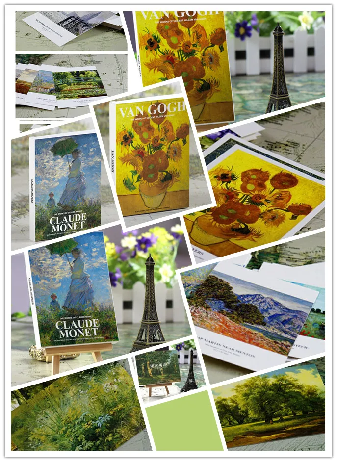 

90pcs/lot "Artist oil painting series postcards set" Drawing post card set /Birthday cards/Christmas Card/Gift /Greeting Cards