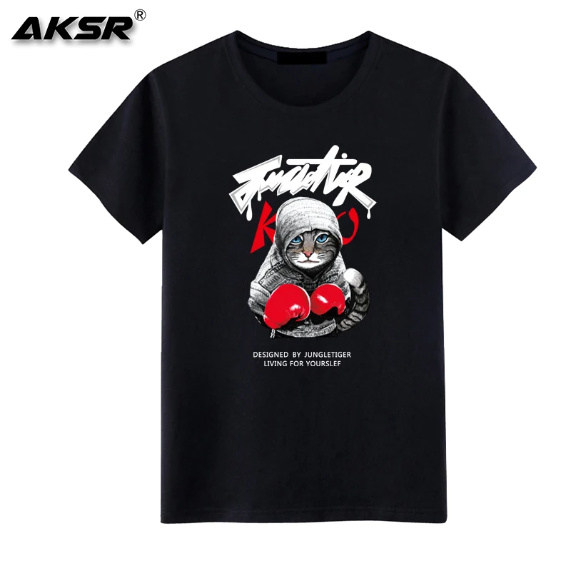 

AKSR 2019 Summer Men's New T-shirt Streetwear T Shirt Personalized DIY Pattern Design Cotton breathable t-shirt
