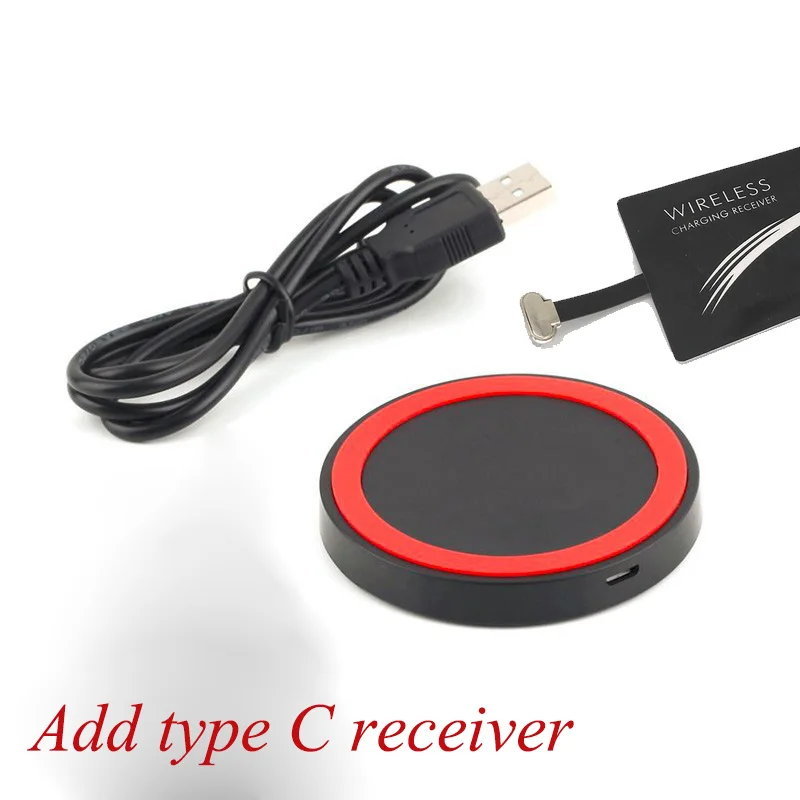 Qi Universal Wireless Charging Kit Charger Adapter Receptor Pad Coil USB Type C Wireless