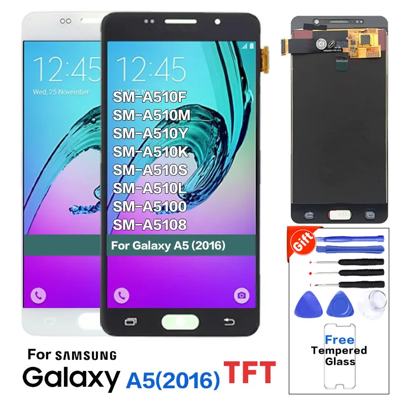 TFT LCD для Samsung Galaxy A5 2016 A510 A510F A510M SM-A510F ЖК-дисплей + кодирующий преобразователь