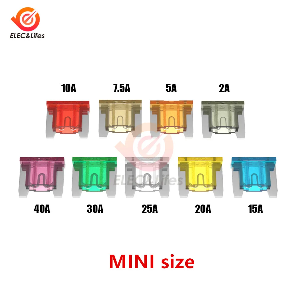 

5Pcs Car Automotive blade fuse Mini Small Medium Large Size Auto Fuses 2A 5A 7.5A 10A 15A 20A 30A 40A 50A 60A 70A 80A 100A