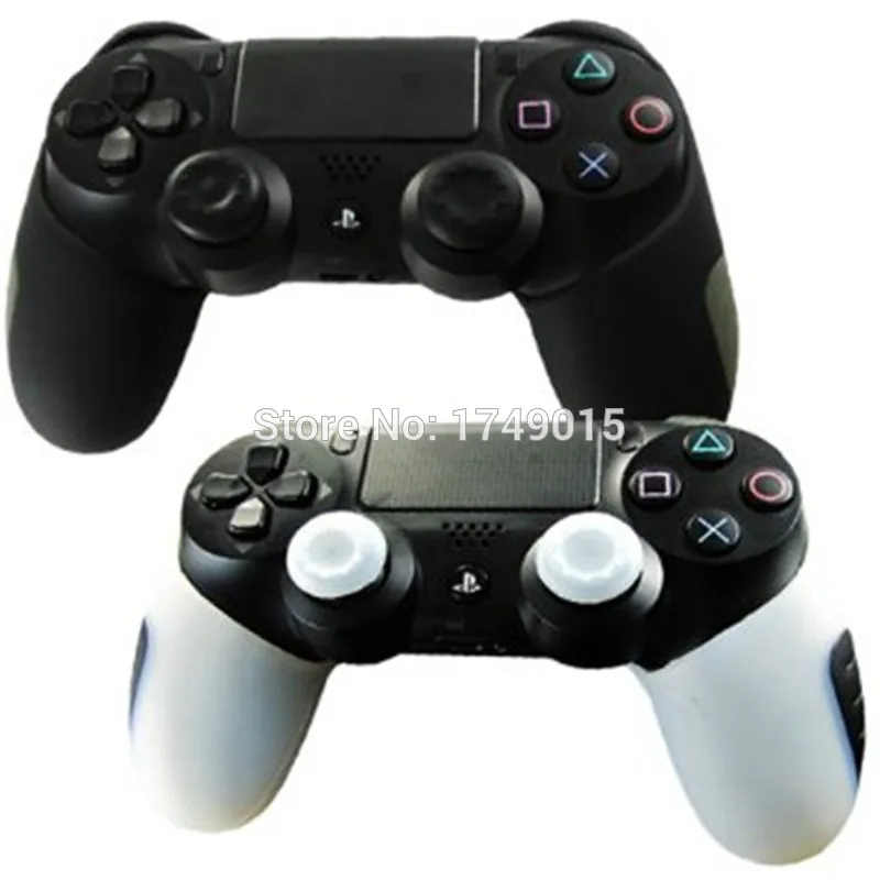 Тонкий мягкий силиконовый резиновый чехол-накладка для sony Play Station 4 PS4 DS4 Pro(чехол X 2+ ручки для большого пальца X 4