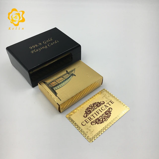 Dubai Gold Plated Playing Cards With Burj Al Arab Hotel Image Dubai Gold Plated Playing Cards With Burj Al Arab Hotel Image And Black Gift Box