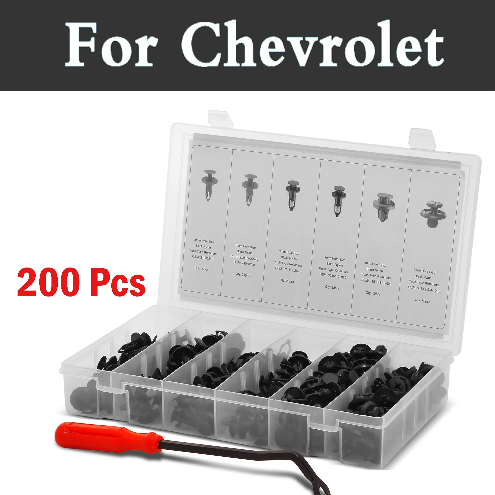 200pcs Sizes Door Trim Panel Clip Trim Clip Panel Moulding Rivets For