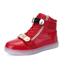 New LED light shoes high gang iron shoes