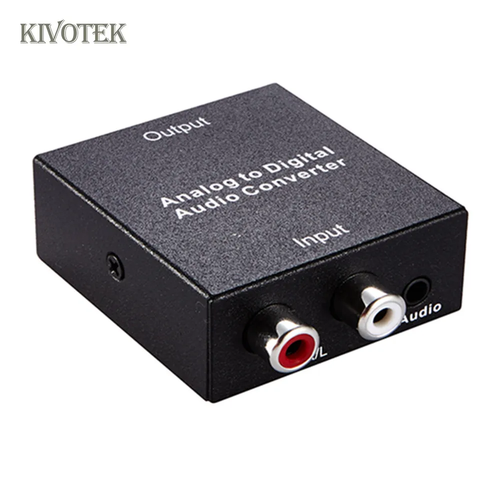 KIVOTEK 3PCS/LOT Analog to Digital Audio Converter,Input2xRCA(L/R),3