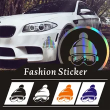 자동차 스티커 10 cm * 11 cm 스노우 보드 자동차 데칼 오토바이 데칼 장식 3d 반사 방수 자동차 스타일링 사용자 정의 스티커(China)