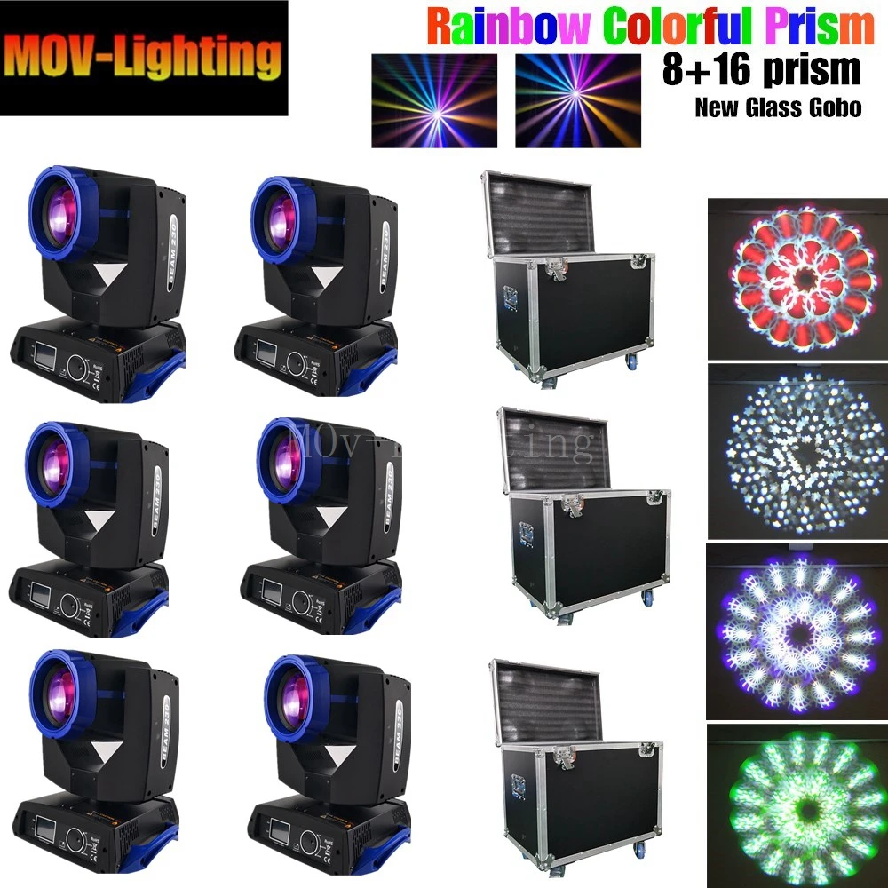 6 шт./лот чехол для полета Sharpy Beam Spot Wash 3 в 1 движущийся головной свет 230 Вт 7R луч