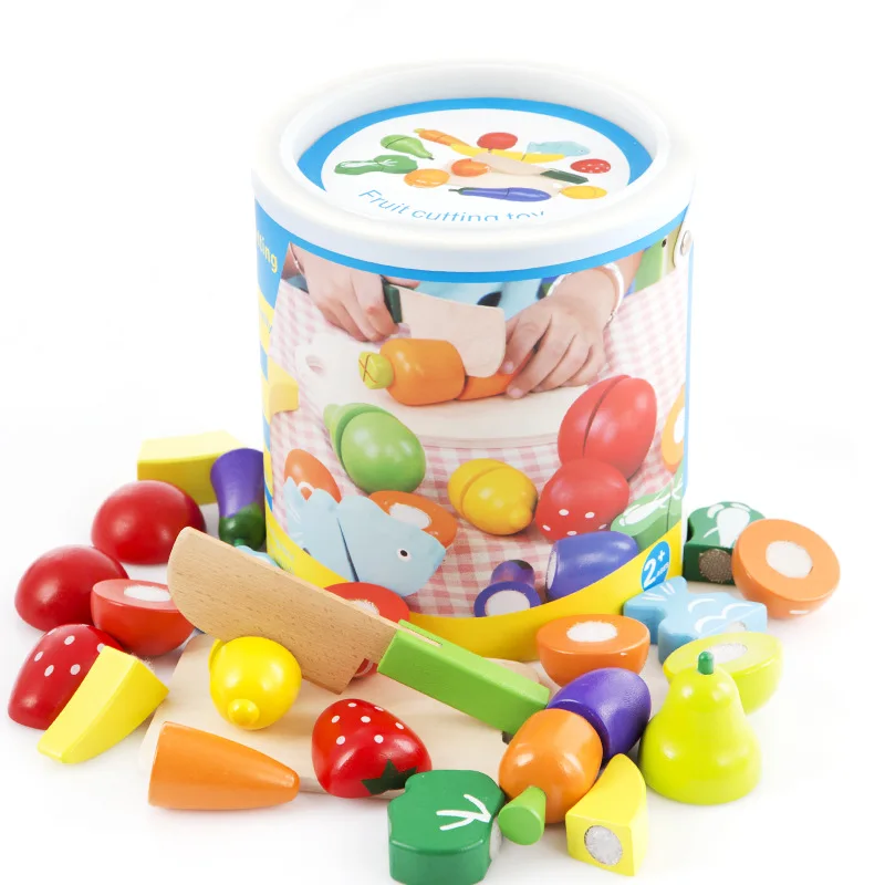 

FoPcc woodiness Fruit Vegetables Cutting Toy Early Development and Education Toy for Baby gift for the baby