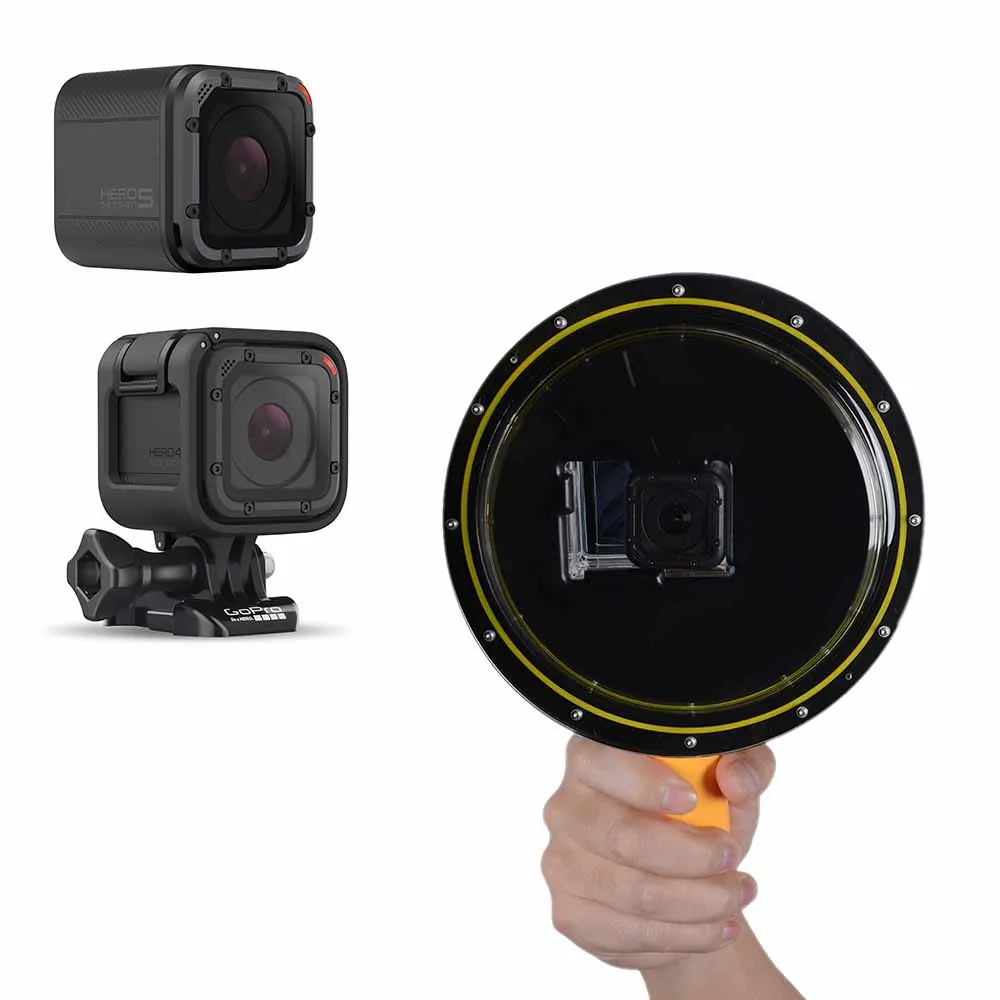 

Generic Waterproof Dome Port W/ Floating Hand Selfie Stick For Gopro Hero 2 3 3+ 4 4session 5session, Xiaomiyi I Camera