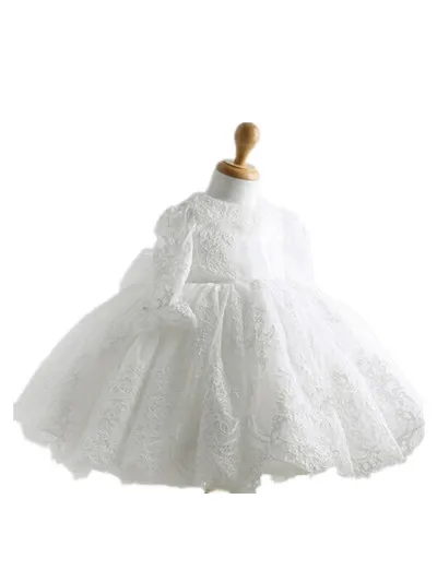 BABY WOW Newborn Baby Clothes Girls Dresses Vestido Infantil Baptism Christening Gowns 1 Year Birthday Flower