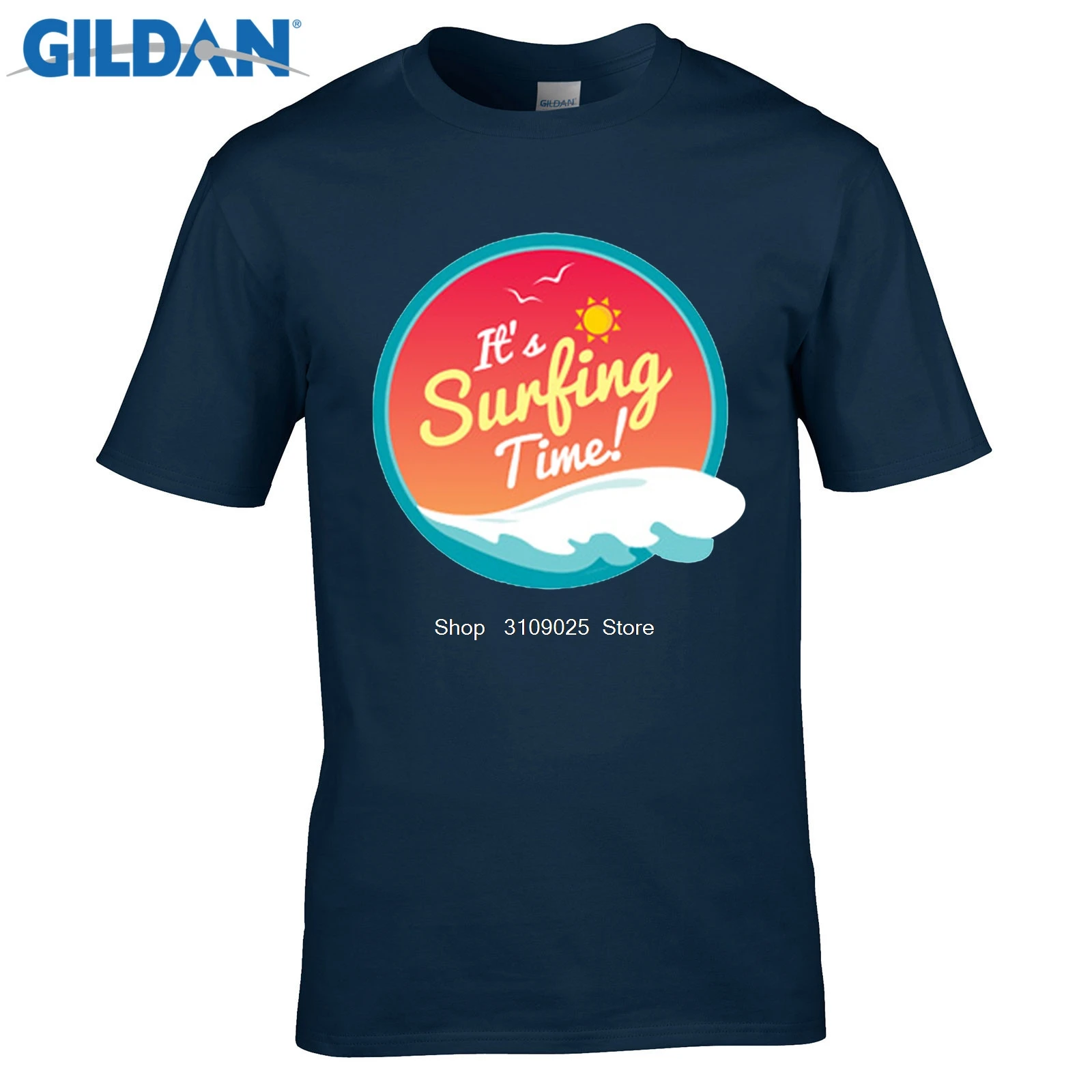 GILDAN customised t shirts Summer Holiday Men's Short Sleeve Clothes