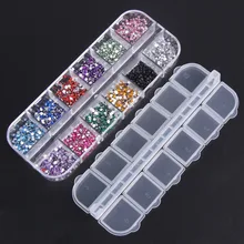 3000pcs Colorful Nail Rhinestone 1 5mm Round Crystal 3D Nail Tips Rhinestone Sticker DIY Manicure Design