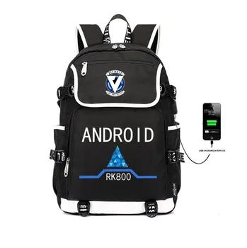 

Detroit Become Human Designer Bookbag 15.6 inch laptop backpack for Women Men School Bag Female Male Travel Mochila