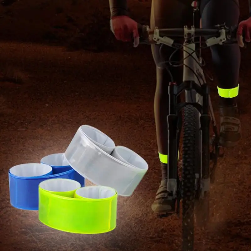 MTB велосипед на ногу со светоотражающими элементами Предупреждение велосипед безопасности в ночное время занятий спортом, будь то Велосипедный спорт или бег велосипед Привязать брюки светоотражающая лента браслет на руку