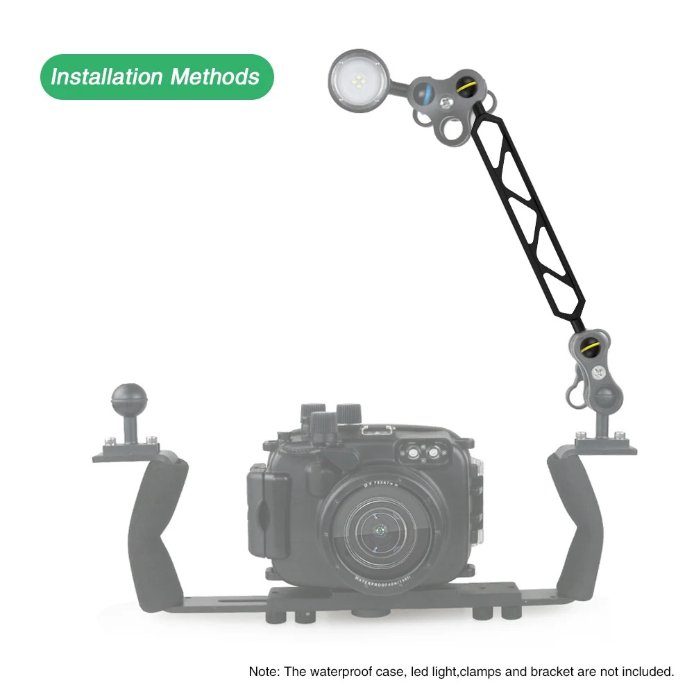 Equipamento de Mergulho Sistema de Iluminação Essencial Fotografia Dual Ball Joint Braço Combinação Acessório Anlge Ajustável - Image 3