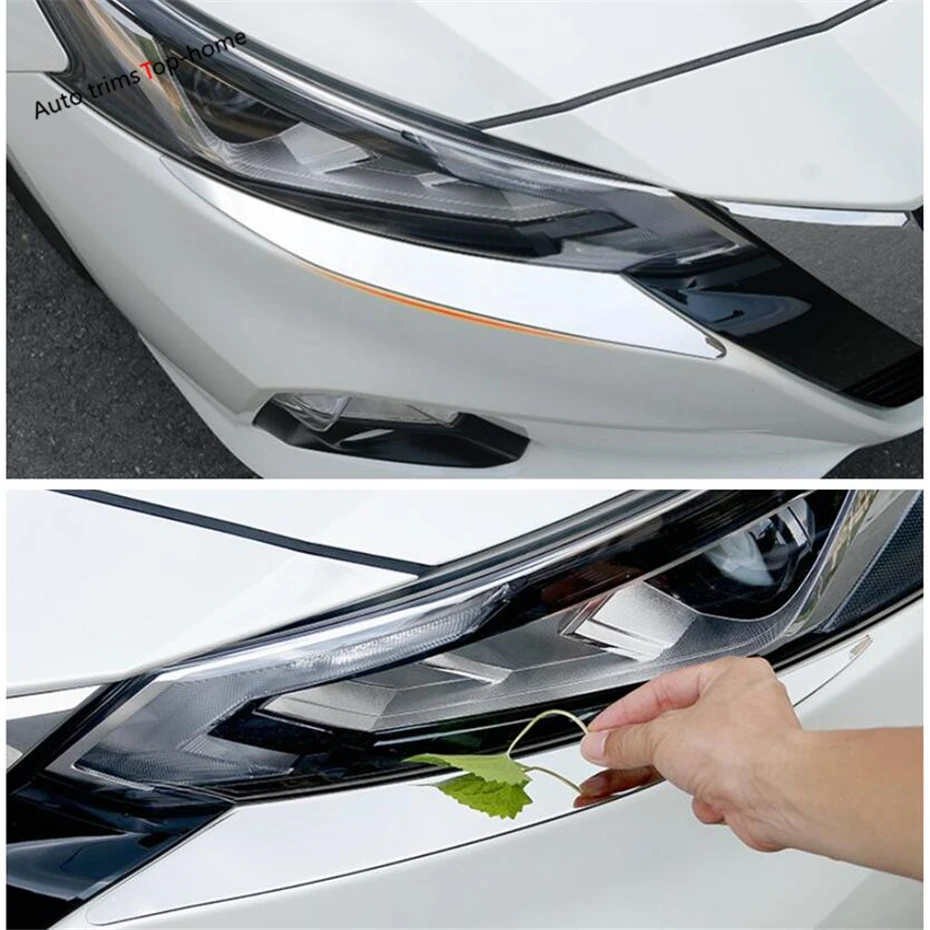

Yimaautotrims Front & Rear Lights Lamp Eyelid Eyebrow Strip Cover Trim Fit For Nissan Altima Teana 2019 Stainless Steel Exterior