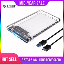 ORICO 2,5 дюймовый Прозрачный чехол для жесткого диска USB3.0 на Sata 3,0, 5 Гбит/с, поддержка 2 ТБ, протокол UASP, корпус для жесткого диска 2139U3