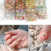 1 шт., фольга для ногтей с розами, цветные цветы, звездная фольга, бумажные Переводные Цветочные наклейки, маникюрные украшения для ногтей 4 см* 50 см