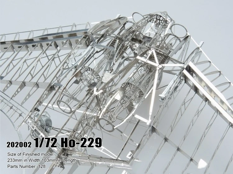 1/72 Germany Horton Ho-229 3D Steel Metal DIY Miniature Model Kits Puzzle Toys Children Splicing Hobby Building