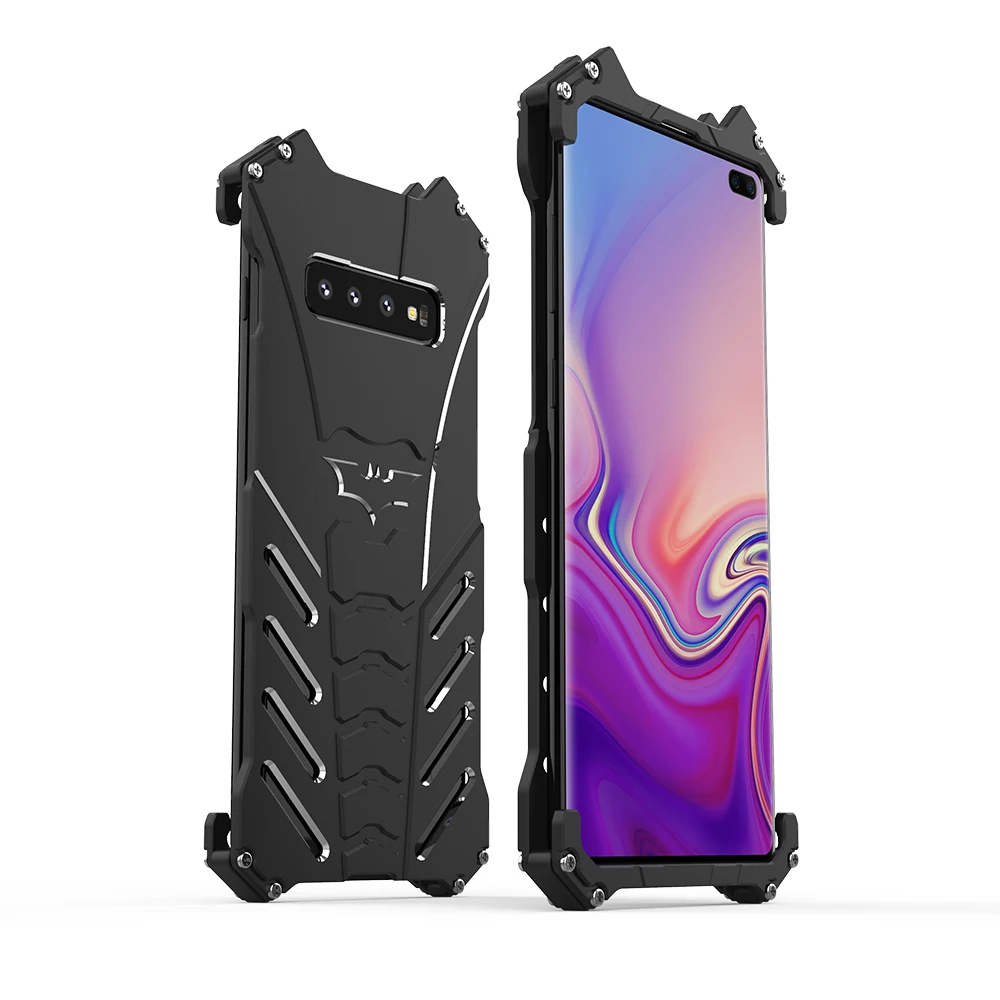 R-просто Бэтмен Luxury Металл Броня чехол для samsung Galaxy S10 S9 S8 плюс LITE S7 S6 край Алюминий Coque чехол для samsung примечание 9 8