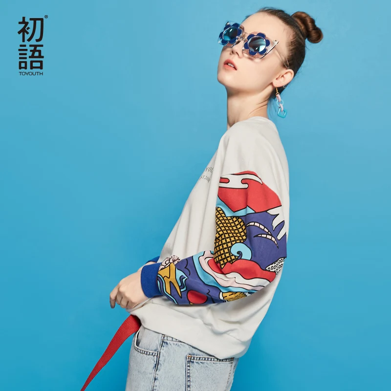 Женская толстовка с капюшоном и принтом круглым вырезом|pullover sweatshirt|sweatshirt