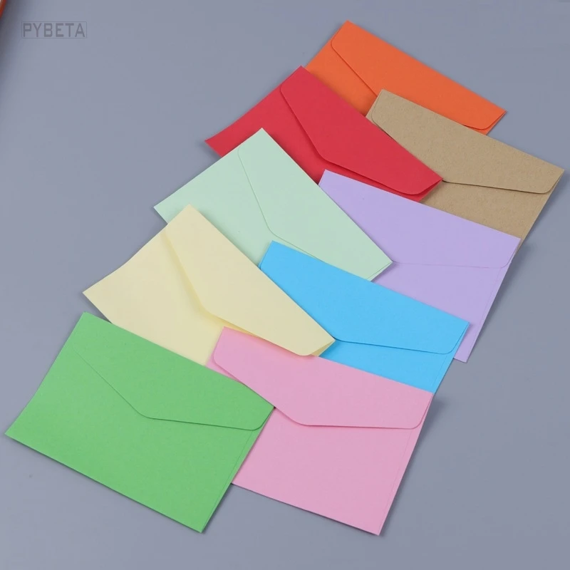 100pcs 11.7*8.2cm (4.6"*3.2") 110gsm Colorful Paper Envelope Bank Card