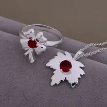 Высокого качества серебряные ювелирные изделия ожерелье кольцо WT-462