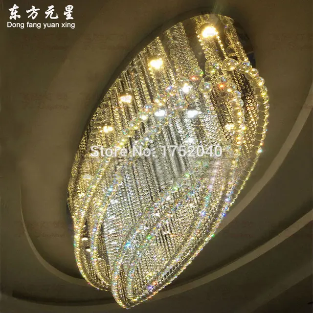 crystal chandelier lamp led light oval shaped luxuriou crystal