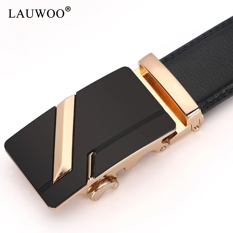 LAUWOO новые модные мужские ремни Топ Корова из натуральной кожи автоматические