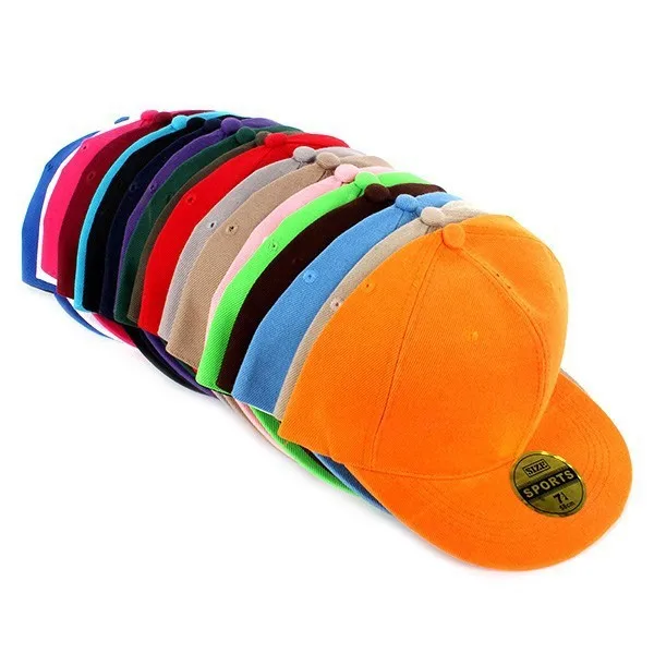 Adjustable Men Women Baseball Cap Solid Hip-Hop Snapback Flat Peak Hat Visor (10)