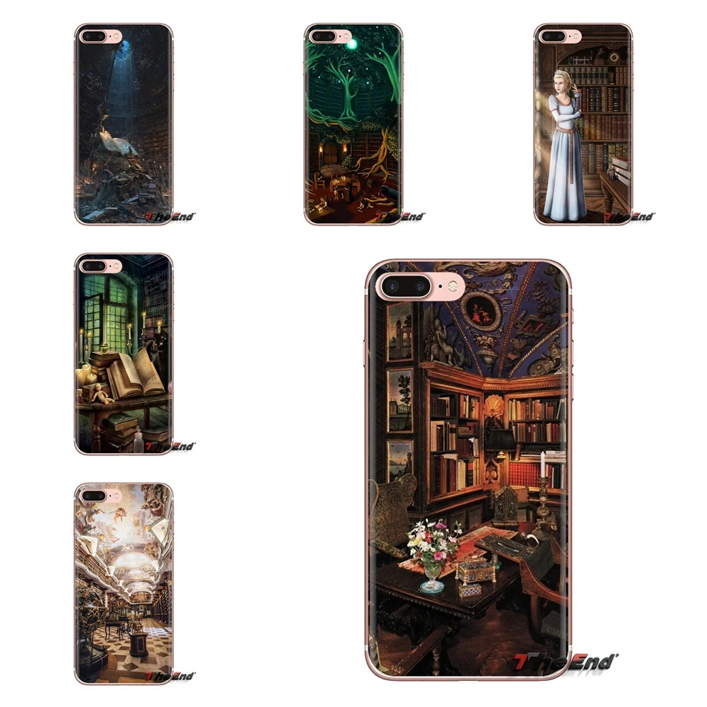 Silicone Shell Cases For LG G3 G4 Mini G5 G6 G7 Q6 Q7 Q8 Q9 V10 V20 V30 X Power 2 3 K10 K4 K8 2017 Library fantasy art books |