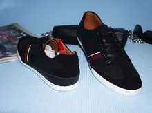 Popular Running Shoes Boys Black Brand Sneakers Men Shoes Style Genuine Leather Breathable Button 9 size and 5 colors