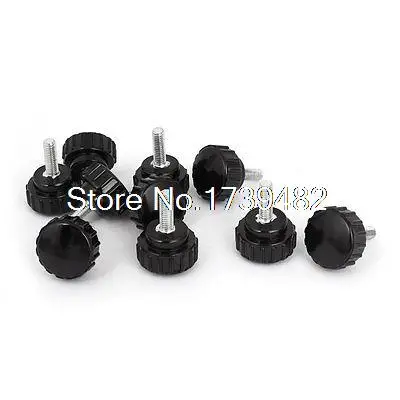 

Lathe M5 x 22mm x 15mm Black Round Head Thumbscrew Knurled Knobs 10 Pcs