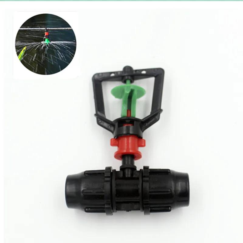 

20pcs/pack Greenhouse Garden Microjet Sprinkler With 3/8" Lock Tee Hanging Rotating Micro Nozzle Mushroom Dust Cooling M112D