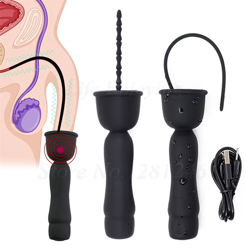 Silicone Urethra Vibrator Urethral Dilators Shaking Horses Jump Egg Catheters Sounding Penis Plug Glans Vibrator Sextoys For Men vibrator sex toy male sex toys penis masturbator