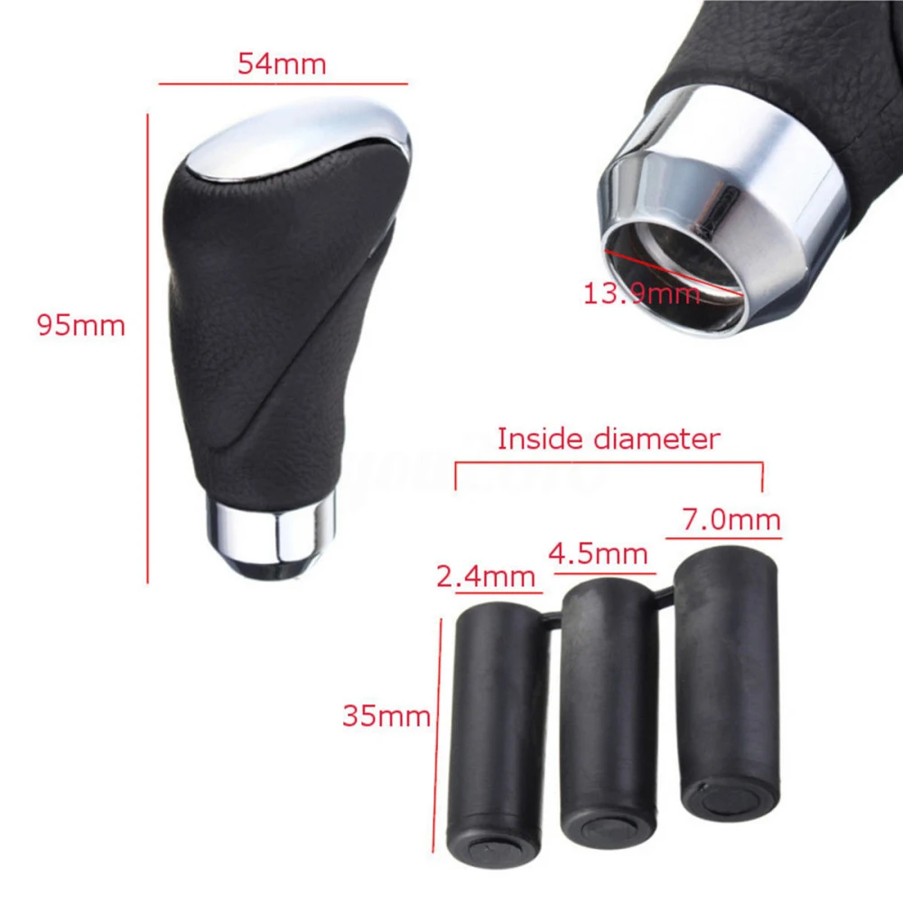 Car 13MM Manual Knob Gear Shift Head Shifter Stick Black