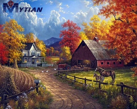 

Country Farm Living Full Diamond Painting Kit 5D Square Diamond Embroidery Needlework Paint With Diamond Resin Diamond Paintings