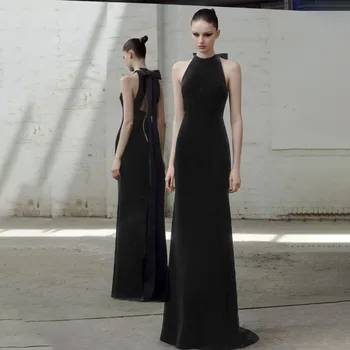 

Spring 2019 Elegant Dress Backless Sexy Halter Celebrity Fashion Dow Women Black Night Club Bandage Body con Dresses Wholesale