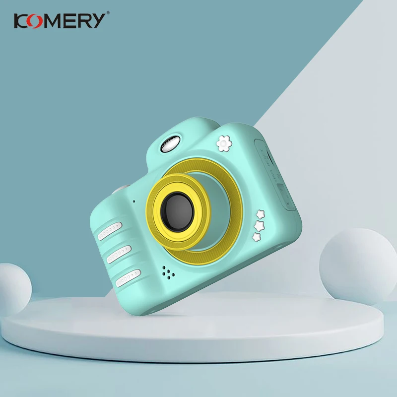 

KOMERY Newest Childrens Digital Camera Front And Rear Dual Cameras 1800W HD Pixels 2.4 Inch Screen Up To 2300 Photos 2.5h Video