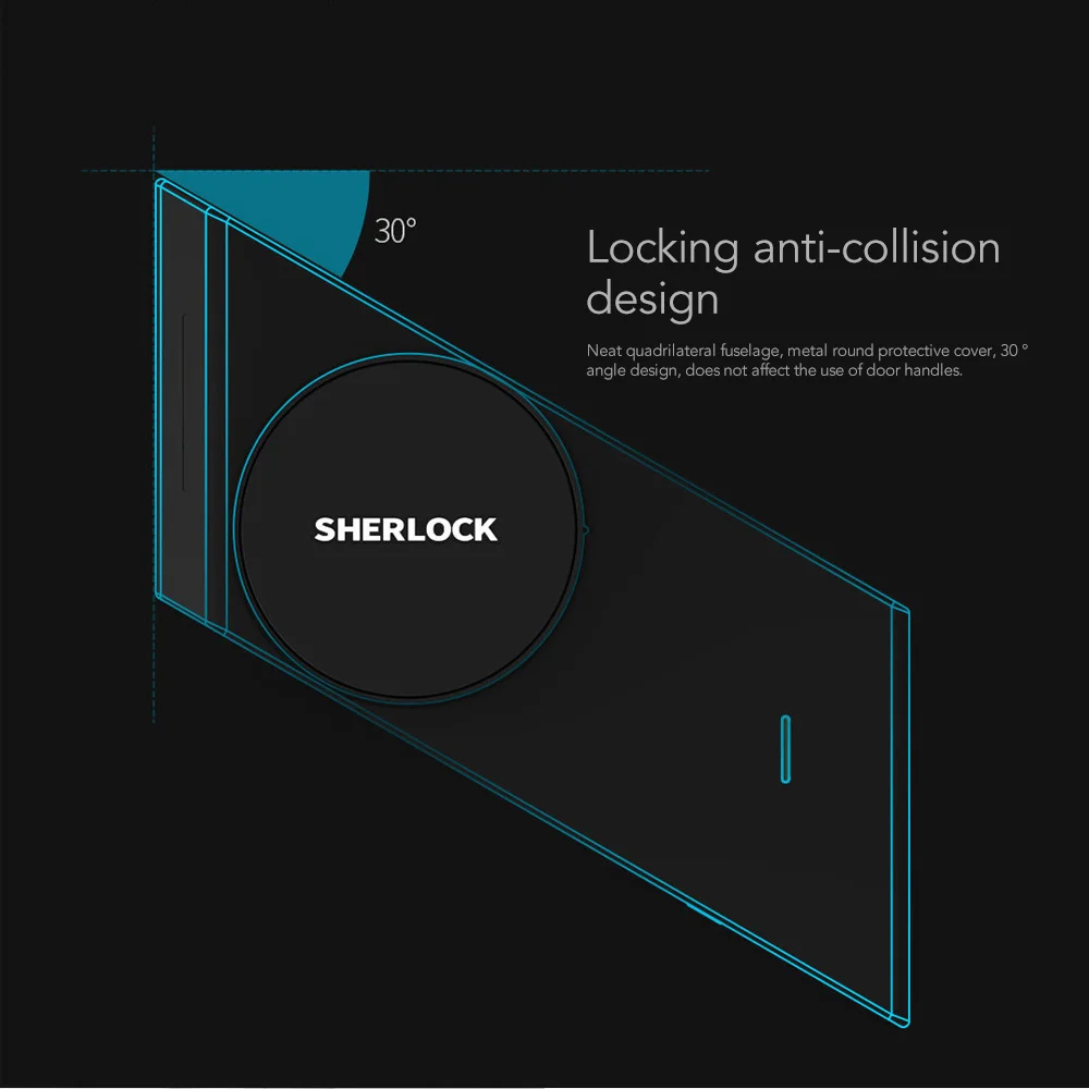 Электронный умный дверной замок Sherlock S2 смарт с поддержкой IOS/Android беспроводным