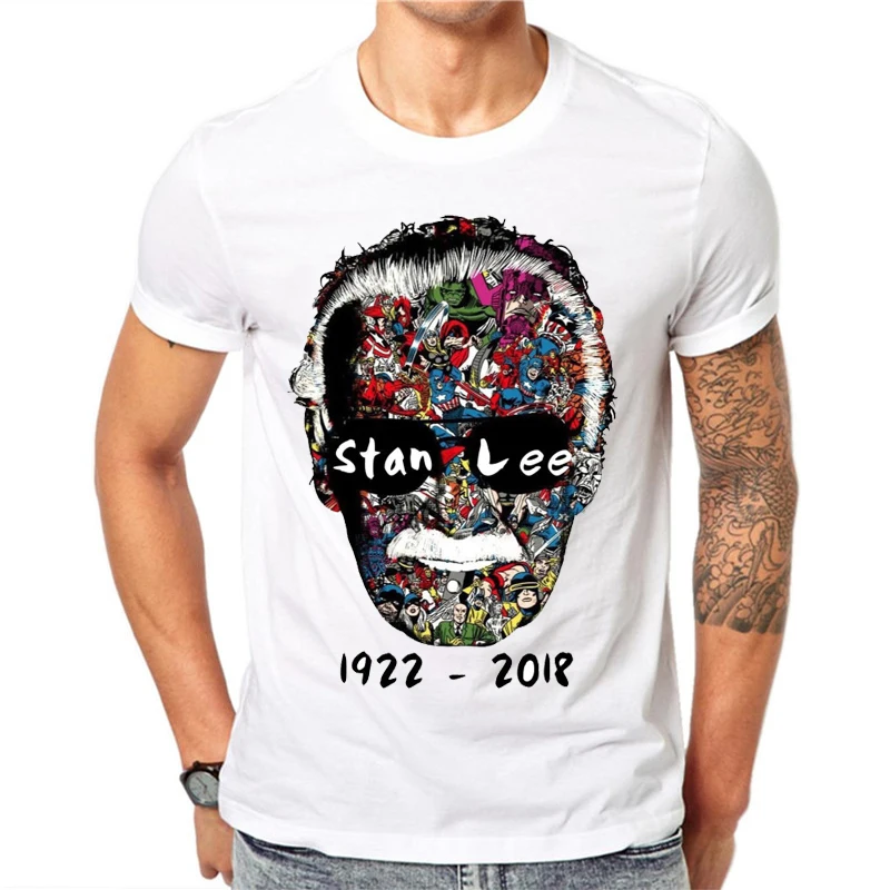 

Stan Lee T-Shirt Short Sleeve O-Neck Harajuku Tshirt Classic Print Boy Superhero T Shirt Gifts Dropshipping