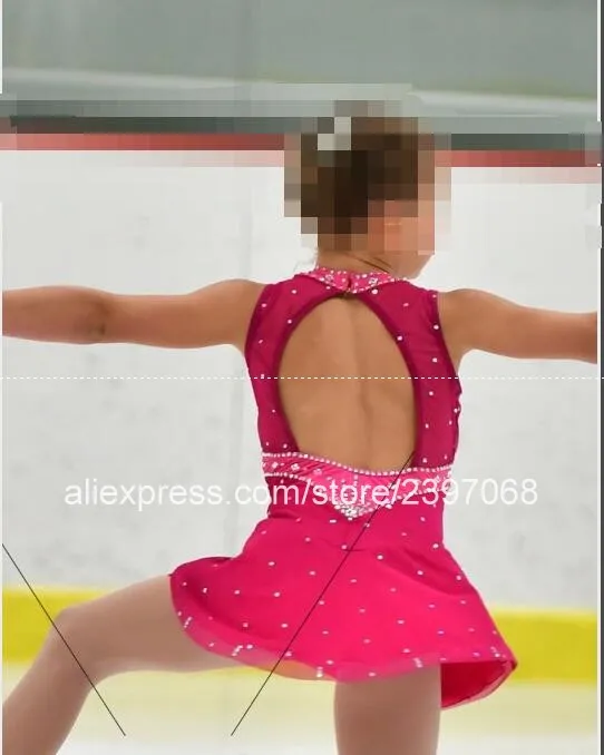 Kids Figure Skating Dress Red Girls Figure Skating Clothing Children