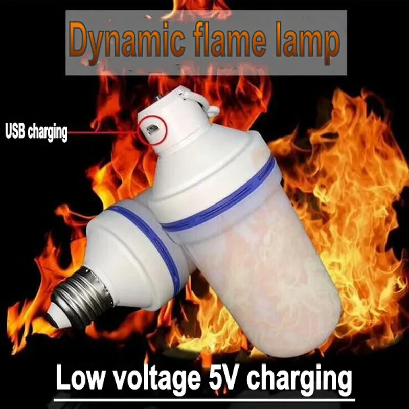 

LED Bulbs E27 USB LED lamp Flame Effect Fire Lighting 9W 18W 1 Flickering Emulation flame Light 1800K-2200K AC85-265V Flame lamp