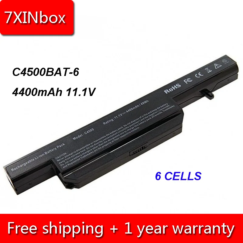 7XINbox 4400mAh 11 1 V C4500BAT-6 Аккумулятор для ноутбука Clevo C4100 C4500Q C4500 C5100Q C5105 C5505 B4105 B5100M W150 W150ER